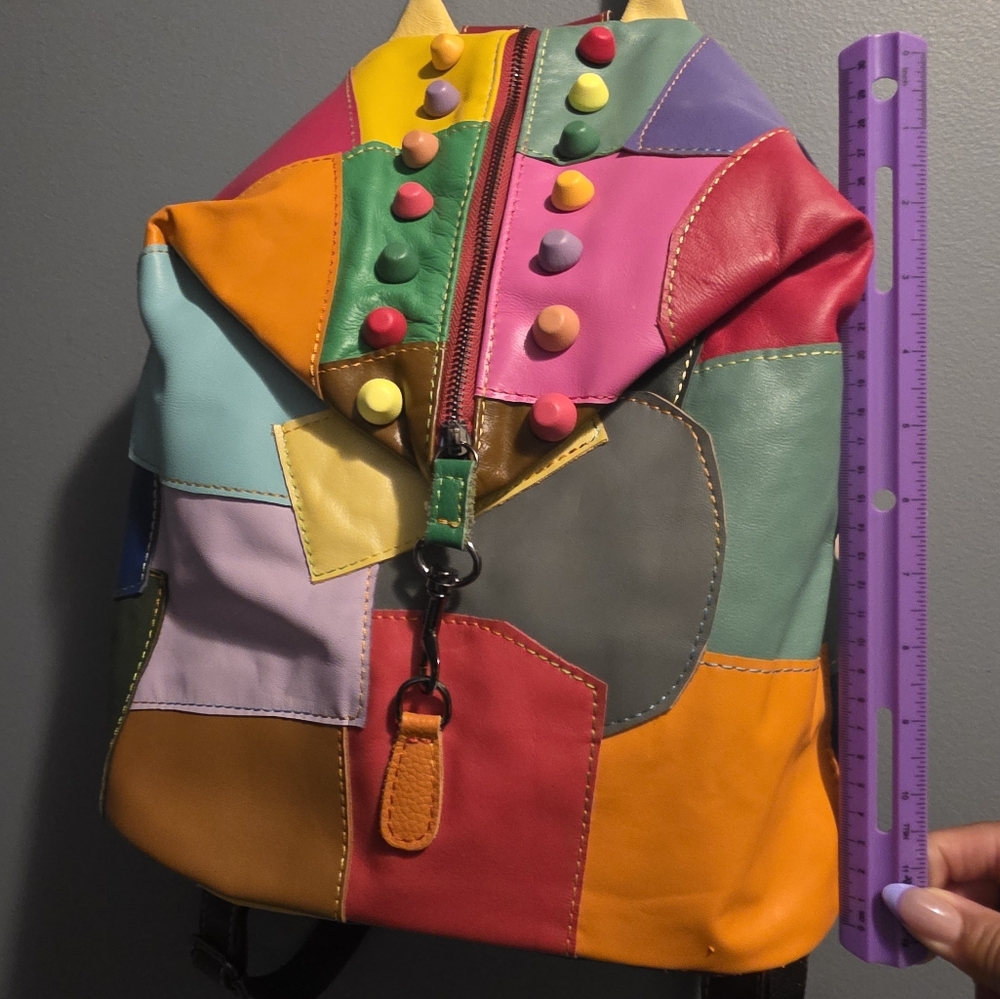 Colorful Patchwork Backpack - Picture 8 of 13